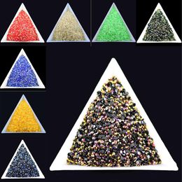 10000 stks zak SS6 2mm 8 Kleur Jelly AB Hars Kristal Steentjes Plaksteen Super Glitter Nail Art Strass bruiloft Decoratie Kralen Non345D