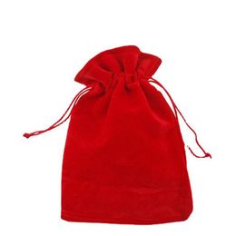 10000 stks / partij rood fluwelen tas sieraden verpakking fluwelen trekkoord pouches geschenk tassen bruiloft decoraties benodigdheden