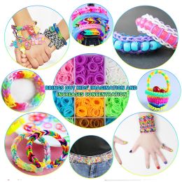 10000 stcs rubber weefgetul banden kits kralen speelgoed set handbrei machine handgemaakt diy regenboog weef kleur armband meisje cadeau