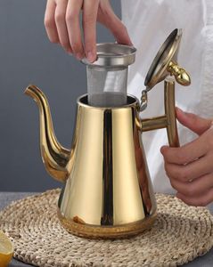 10001500 ml d'épaisseur en acier inoxydable théme à thé argenté dorée avec tas de café infuseur à induction à ther à thé de bouilloire