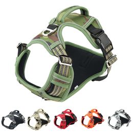 1000D Oxford Doek Reflecterende Pet Harness Service Vest met Verticale Handvat Verstelbare Halsbanden voor grote Medium Honden Q1127