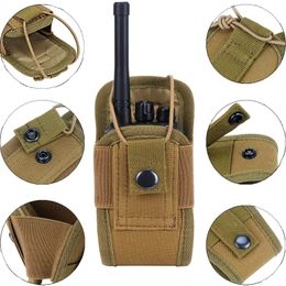 1000D Tactical Molle Radio Walkie Talkie Pouch Waist Bag Holder Pocket Portable Interphone Holster Carry Bag for Hunting Camping