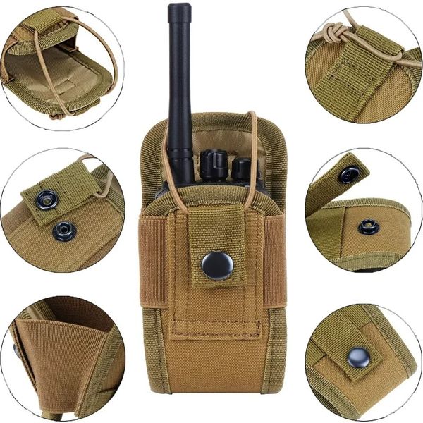 1000d Tactical molle radio walkie talkie pochette sac de taille porteuse poche holster interphone portable sac de transport pour le camping de chasse