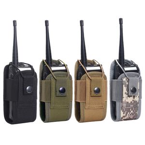 1000D Paquetes tácticos Molle Radio Walkie Talkie Bolsa Riñonera Titular Bolsillo Portátil Interphone Holster Bolsa de transporte para Caza Camping