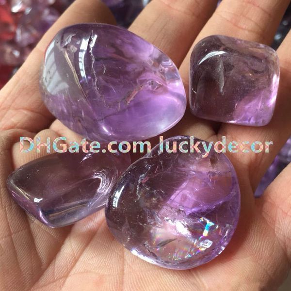 1000g Ametrine Tumbled Stone 15-45mm Forme Libre Améthyste Naturelle et Citrine Quartz Crystal Chunk Healing Pierre Précieuse Polie pour l'Équilibre Hybride