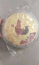 Pièce d'or chinoise de 1000g, art du poulet du zodiaque Au