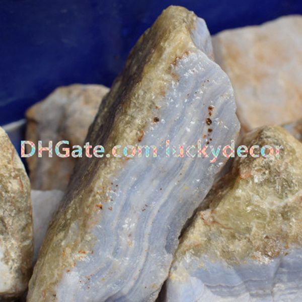 1000 g de taille aléatoire irrégulière naturelle en dentelle bleue brute, agate, pierre précieuse minérale, spécimen de roche, calcédoine bleue brute non traitée, pépite de cristal