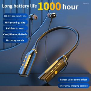 1000 uur afspelen Draadloze hoofdtelefoon Bluetooth-oortelefoon Nekband Bass-headset Sport Waterdichte oordopjes kunnen als Power Bank zijn