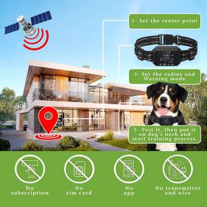 1000m GPS Dogla de descarga eléctrica al aire libre Vibrato de dispositivo de cercado invisible para collares de entrenamiento de perros 100 ~ 3280 pies Rango