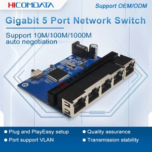 HICOMDATA 1000M Mini commutateur de bureau à 5 ports commutateur réseau Ethernet rapide Hub LAN Gigabit commutation Ethernet RJ45 PCBA