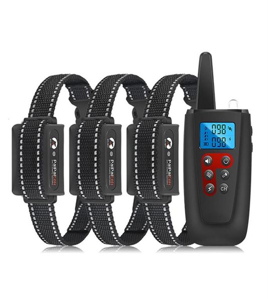 1000m Télécommande Dog Training Barking Collar Proof Bark Bark Bark with Deep Vibration Static Static Pet Train Supplies Train323U5794852