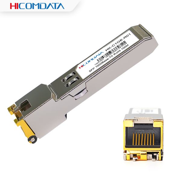 HICOMDATA 1000Mbps RJ45 SFP 100M Module optique émetteur-récepteur Gigabit RJ45 cuivre Firber Module optique Compatible commutateur Ethernet