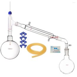 Kit d'unité de verrerie de laboratoire pour appareil de distillation en verre 1000 ml 24/40