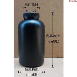 Gratis verzending 1000 ml 2 stks/partij zwart plastic (HDPE) geneeskunde verpakking fles, capsule fles met binnendop hoge kwaliteit Fawxx