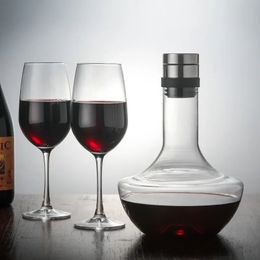 1000 ml de gran decantador Vino de cristal hecho a mano Brandy Champagne Forma Jug Pourer Airator para Family Bar 240407