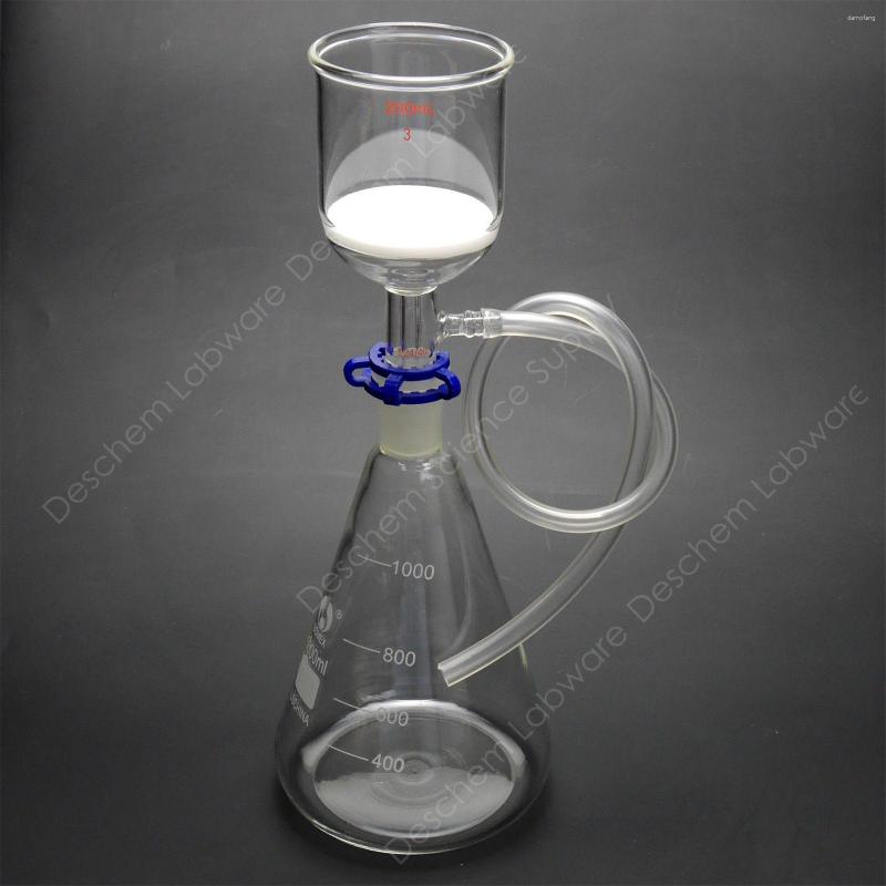 1000 ml Lab Sug Filtration Device 200ml Buchner Funnel 1Lit Erlenmeyer Flask