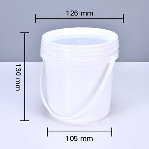 Cubo de plástico redondo de 1000 ml con tapa, contenedor de calidad alimentaria para miel, agua, crema, cereales, cubo de almacenamiento, 10 Uds. / lote C0116271J