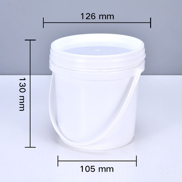 Seau rond en plastique de 1000ML avec couvercle, récipient de qualité alimentaire pour le miel, l'eau, la crème, les céréales, seau de stockage, lot de 10 pièces C0116271J