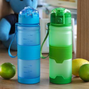 Bouteille d'eau de sport en plastique de 1000ml, avec couvercle rabattable anti-fuite, sans BPA, bouteilles légères en Tritan anti-fuite