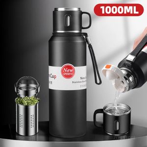 1000ML Rvs Thermosfles voor Koffie Vacuüm Thermische Water Geïsoleerde Cup Kolven Dubbele Wand Reizen 240115