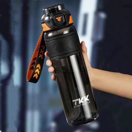 1000ml1500ml Bouteille d'eau en matériau Tritan de haute qualité avec paille Portable Durable Gym Fitness Sport de plein air bouteille à boire 240123