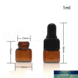 1000 pc 1 ml 2 ml 3 ml flacons compte-gouttes en verre ambré bouteille d'huile essentielle petits flacons de parfum échantillonnage bouteille de stockage de qualité supérieure