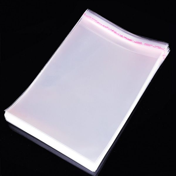 1000 Uds 0,07mm de espesor celofán transparente resellable/BOPP/bolsa de polietileno bolsa Opp transparente bolsas de plástico para embalaje sello autoadhesivo para joyería