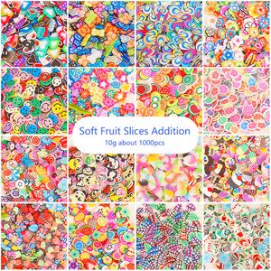 1000 pcs 10g tekenfilms Fruitplakken toevoeging voor klei nail art slijsten charm vulling diy slijm accessoires levert decoratie speelgoed cadeau 1178