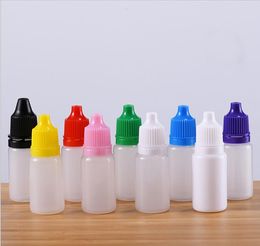 1000 stks 10 ml PET PLASTIC PLAATSELIJKE DROPPERFLES KINDERDICHTEN EN SABEL MET CAPS, 10 ML PET E-Liquid Bottle