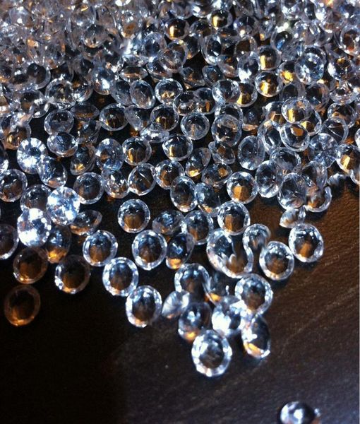 1000pcs 10 mm Confettis en diamant en acrylique transparent pour la table de décoration de mariage disperses4917499