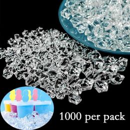 1000pcs 11 * 14MM Acrylique Clair Diamant Cristal De Glace Pierres De Roche Vase Gemmes Fenêtre De Noce Décor Confettis Table Scatter Perles T200117