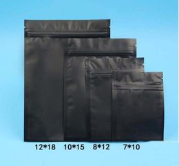 1000pcs 12x18cm 1218cm couleur noire Métalliques Mylar Zipper Sacs Flat Bott