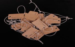 1000 stks 13 cm 23 cm Bruin Kraft String Blanks Bruiloft Gunst Label Papier Prijskaartjes met Touw9097617