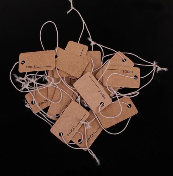 1000pcs 13cm23cm Brown Kraft String Blanks Etiquetas de precios de papel de etiqueta de boda con cuerda9886947