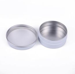 1000 pièces 15g pot en aluminium blanc 15ml boîtes en aluminium en métal blanc contenant des cosmétiques