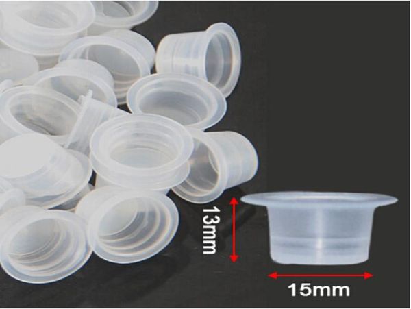 1000pcs 15 mm de grande taille de tatouage blanc clair tatoue pour les bouchons de maquillage permanents aliment 9720293