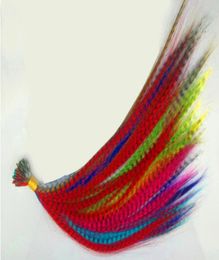 Extensions de cheveux lisses en plumes de Grizzly, postiche résistante à la chaleur avec perles et crochets, 1000 pièces, 16 pouces, 12 couleurs disponibles, 5095705