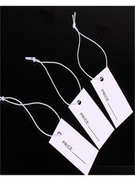 1000pcs 1733 cm Etiquetas de papel blanco impreso de un lado con etiquetas de colgación de cuerda elástica etiqueta para joyería KRKKX9696383