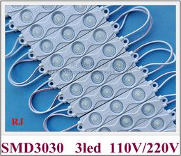 1000 stuks 220V / 110V PVC injectie LED-lichtmodule voor tekenbrief 2W 250lm SMD 3030 3 led IP65 97mm * 18mm * 8mm Super helder Elke module kan snijden