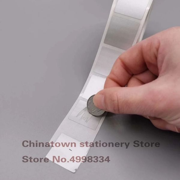 1000 pièces 25x25mm argenté or gris adhésif gratter autocollants bricolage manuel étiquette ruban fait à la main rayé bande carte Film 240229
