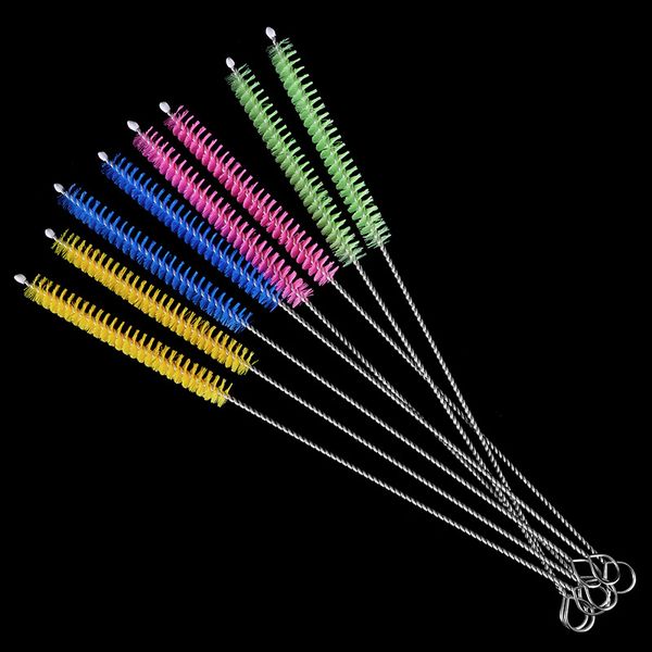 1000 pièces 4 couleurs paille brosse de nettoyage réutilisable écologique en acier inoxydable paille à boire nettoyant brosse doux cheveux outil de nettoyage