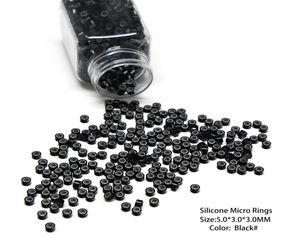 1000 Uds. Micro anillo de silicona de 50mm, 30mm y 30mm, cuentas para extensión de cabello DIY, negro, rubio, marrón oscuro, marrón claro, 5 colores disponibles, 1403633