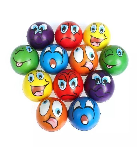 1000 pièces 6.3 cm balles anti-Stress Grimace rire visage doux PU presser balles spongieuses jouets pour enfants enfants adultes 5236341