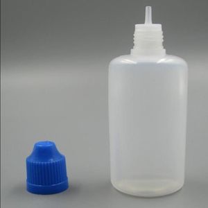 1000PCS 60ML Flacons compte-gouttes en plastique de haute qualité avec bouchons et embouts à l'épreuve des enfants Safe E cig Squeeze Bottle long mamelon Aecew