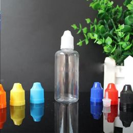 1000pcs 60 ml de botellas de plástico vacío de mascotas con tapas a prueba de niños de colores y punta delgada larga para líquido 60 ml de tweqi