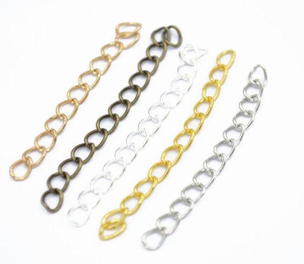 1000pcs 750 mm chaînes d'extension étendues 5 couleurs Extender de queue pour les bijoux Résultats Collier Bracelet Chain2918150