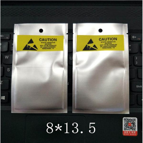1000 Uds 8*13,5 cm/10x15cm bolsas de embalaje antiestáticas bolsas ESD antiestáticas apertura superior para batería de teléfono móvil cable usb envío rápido gratuito