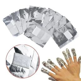 1000pcs Bag de aluminio Arte de uñas de aluminio Remojo fuera del pulido Desmontaje de la uña Wraps Toalla Gel Remover Herramienta