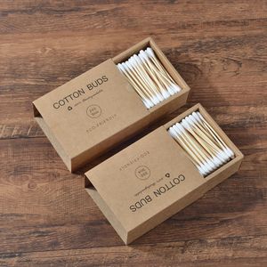 1000 pcs bamboe katoenen knoppen dubbele kop volwassenen make -up katoenen wattenstaafje microbrush houten sticks neusoren reinigende gezondheidszorggereedschap 240402