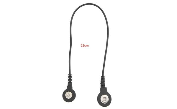 1000 Uds. Adaptadores de cable de plomo de electrodo Tieline Tens negro convertir 3,5mm hebilla hembra a macho 22cm para masajeador EMS de unidad Tens